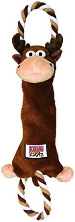 KONG - Tugger Knots Moose - Tug of War Dog Toy, Minimal Stuffing and Looped Ropes for added Strength - For Medium/Large Dogs