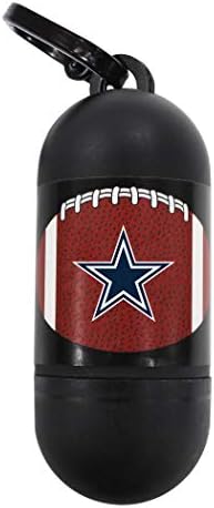 Pets First NFL DALLAS COWBOYS PATRIOTS PET LICENSED Poop Waste Bag Dispenser and D Ring for Leash with 15 Premium Garbage Bags