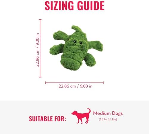 KONG Cozie Ali Alligator and SqueakAir Balls, 3 Pack, for Medium Dogs