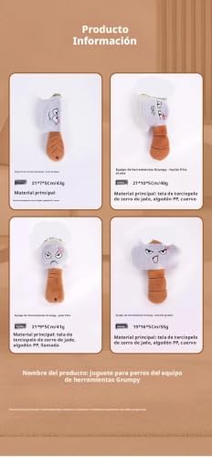 2pcs Funny Expression Squeaky Plush Dog Toy Interactive Bite Resistant Pet Toy for Small Medium(Shovel 2pcs)