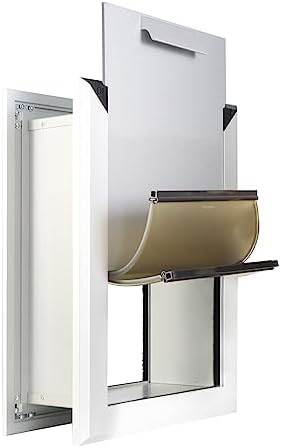 Aluminum Medium Dog Door for Interior Exterior Walls Heavy Duty Aluminum Doggy Door with Telescoping Tunnel Energy Efficient Double Flaps Pet Door for Small Medium Doggies