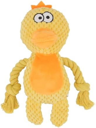 Dog Toys, Dog Squeaker Toys with Crinkle Paper (Yellow Duck)