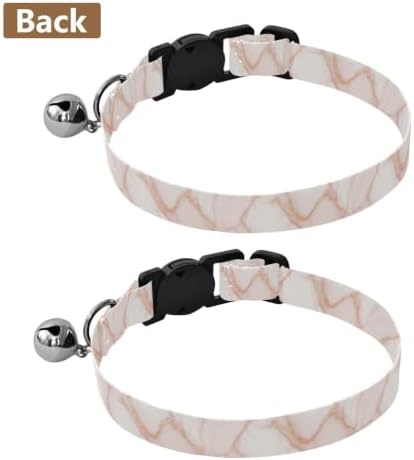 Marble Adjustable Pet Collar, 2 Pack Kitten Collar with Bell