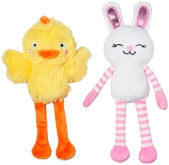 Fringe Studio Plush Dog Toy, 2 Pieces Set, Hoppy GO CLUCKY, Petshop Collection (312064)