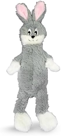 FGA MARKETPLACE Grey Rabbit Dog Toy Flat NO Stuffing NO Squeak, Funny Style Will Entertain Your Pet for Hours, Recommended for Small and Medium Dog 21 INCH Long