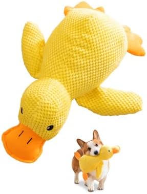 Cute Squeaky Duck Plush Toy for Small Medium Dogs, Soft Chew Toys with BB Squeaker for Gentle Chewers, Interactive Comfort and Fun Dog Toys for Boredom Relief