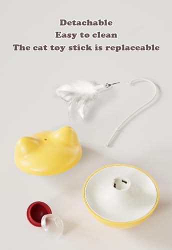 Cat Toys for Indoor Cats, Rocking Treat Dispenser Toy with Leaking Ball & Detachable Feather, Cat Toys Interactive, Kitten Toys, Cat Toy for Boredom Relief, an Interactive Cat Toy (red)