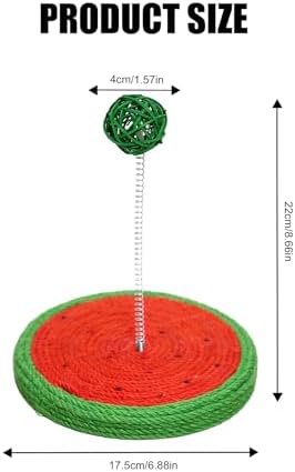 Interactive Cat Toy with Spring - 2-in-1 Cat Scratcher Sisal Pad for Bored Indoor Cats, Self-Play Teaser Toy for Kittens, Stimulates Hunting Instinct & Relieves Anxiety (No Noise)