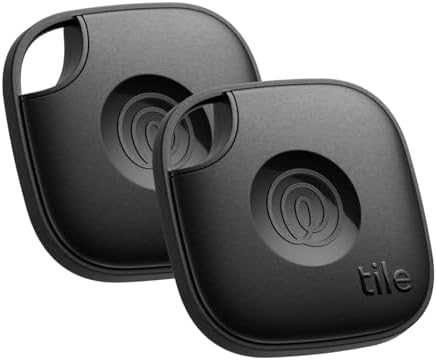 Life360 Tile - Bluetooth Tracker, Keys Finder and Item Locator for Keys, Bags and More. Phone Finder. Both iOS and Android Compatible. 2-Pack (Black)