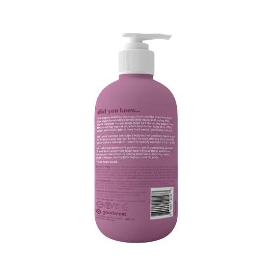 Good~wipe's Down There Wash Aloe-Based Intimate Cleanser, pH-Balanced with Calendula and Sage, Rosewater Scent, 8.11 fl oz (pack of 1)
