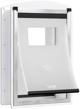 Large Dog Door for Wall, Weatherproof Steel Pet Entry Door | Telescoping Tunnel, Magnetic Flaps, 2 Sliding Lock Panels, Weatherproof Design, Easy to Install
