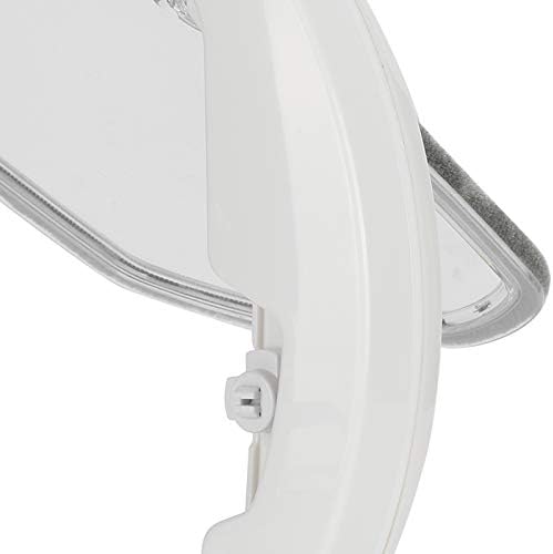 YOUTHINK Two Way in Out Pet Flap Door with Noise Reducing Fluff Design and Magnet Self Closing for Pets, White Plastic Round Door 11.4x11.4 inch