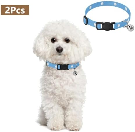 Blue Polka Dots Pet Collars 2 Pack Collar for Cats Adjustable 10.6 to 17.1 Inches