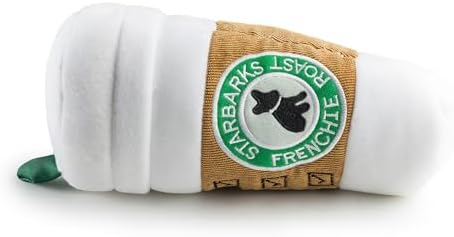 Haute Diggity Dog Starbarks Coffee Cup Plush Dog Toy, Drink Parody Chew Toy