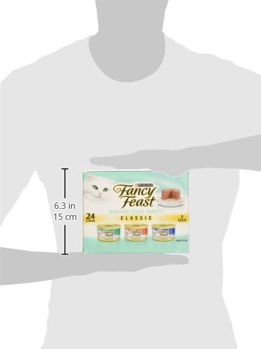 Fancy Feast Purina Seafood Classic Pate Collection Grain Free Wet Cat Food Variety Pack - (Pack of 48) 3 oz. Cans