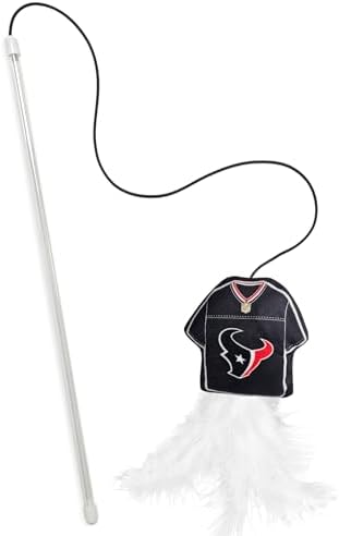 Pets First NFL Houston Texans Team Jersey Wand with CAT NIP, Cat Toy Jersey Shaped Plush Teaser Toy for Cats & Kittens - Interactive Pet Toy for Play & Exercise
