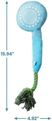 2-Pack Funny Squeaky Dog Toy Bundle - Cute Body Wash & Shower Head Plush Set - Interactive Spa Themed Soft Stuffed Toys for Puppies, Small & Medium Dogs - Dog Bath Time Gift