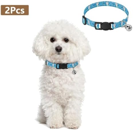 Cute Cat Mermaid Unicorns Blue Metal Bell Included Cat Collar 2 Pack Comfortable Cat Collar