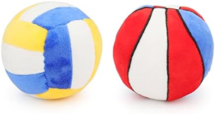 Dog Balls 2 Pack Squeaky Plush for Small Medium Dogs