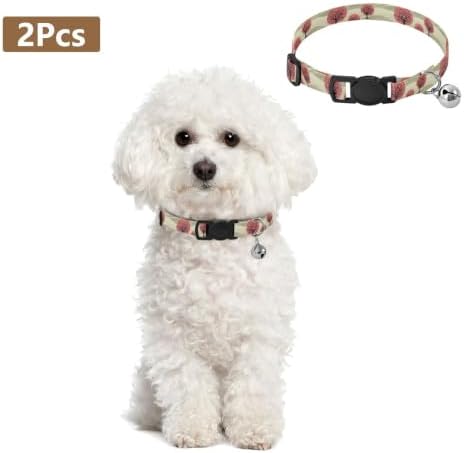 Trees Leaf Easy to Wear Puppy Collar 2 Pack Soft Polyester Pet Collar
