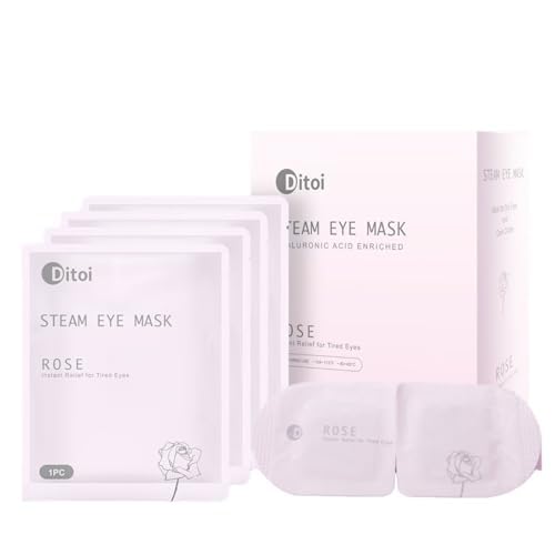 Ditoi Steam Eye Mask, Heated Eye Mask for Sleep,Warm Compress with Hyaluronic Acid,Moist Heat for Dry Eye Relief,Spa,Stye Eye Treatment,Travel Essentials & Relaxation Gifts,Rose 10 Packs
