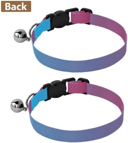Blue Gradient Pet Collars 2 Pack Collar for Kitten Adjustable Length 10.6" to 17.1"