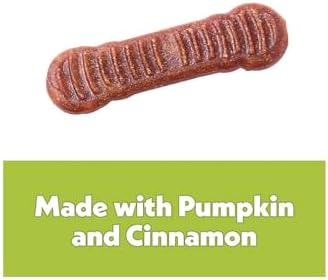 Wiggles & Wags Dental Chews for Small Dogs, Pumpkin Flavor, 12 Ounces with Bone Shaped Dispenser & Roll