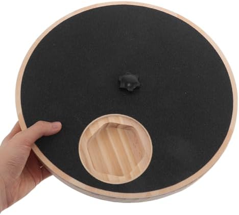 Wooden Dog Nail Scratch Pad with Treat Dispenser and Rotatable Design for Pet Grooming and Nail Care, 11.4 Inch Sturdy Wood Board Exercise and Reducing Furniture Scratching