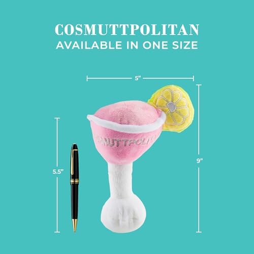 Haute Diggity Dog Cosmuttpolitan Plush Dog Toy, Cocktail Parody Chew Toys