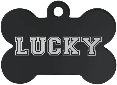Signature Custom Laser Engraved Anodized Aluminum Pet ID Tags (Blue, Bone 1 1/2" x 1")
