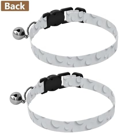 Bubble Texture White Metal Bell Included Dog Collar 2 Pack Lightweight Pet Collar for Cats and Dogs