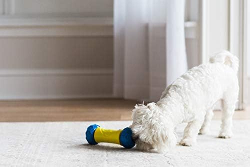 JW Pet 32290 RoboBone Electronic Treat Dispenser, Yelow/Blue