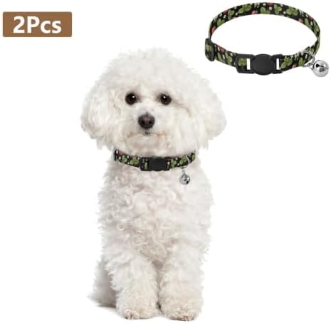 Red Strawberries Green Leaf Easy to Wear Cats Collar 2 Pack Collars for Cats