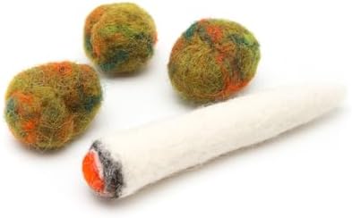 Glaciart One Catnip Joint & Buds Cat Toy Set | Crack for Funny Kittens, Stimulating Cat Toys for Boredom, Exercise & Play | Filled w/Organic Catnip to Excite/Calm Kitty | Organic Idea