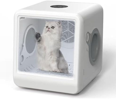70L Anti-Stress Automatic Pet Dryer Box, 360° Ultra Quiet Dog Hair Dryer Box with Smart Temperature via APP Control, Cat Dryer Box for Small Dogs and Cats