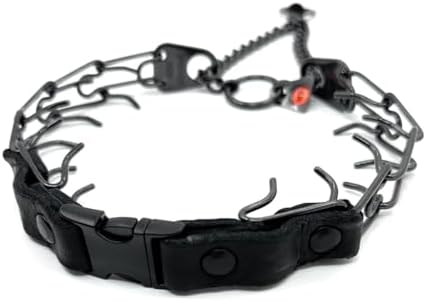 Herm Sprenger Prong Collar for Dogs Training - 2.25mm Prongs for Small Dogs with 14-19" Neck - Quick Release Buckle & Swivel Ring for Easy Use - Made of Durable Black Stainless Steel in Germany