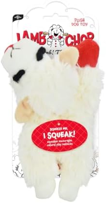 Multipet Lamb Chop Dog Plush Toy - Squeaky Toy for All Dogs - Extra Soft Plush - Stuffed Animal Dog Toy for Cuddling & Playing - Cute Pet Toy (6", Cream)