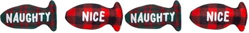 Pearhead Naughty Or Nice Christmas Cat Toy Set, Holiday Pet Owner Gift, Christmas Must Have Toy Set, Cat Teaser Toy, with Catnip Pouch, Set of 2 (Pack of 2)