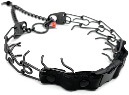Herm Sprenger Prong Collar for Dogs Training - 2.25mm Prongs for Small Dogs with 14-19" Neck - Quick Release Buckle & Swivel Ring for Easy Use - Made of Durable Black Stainless Steel in Germany