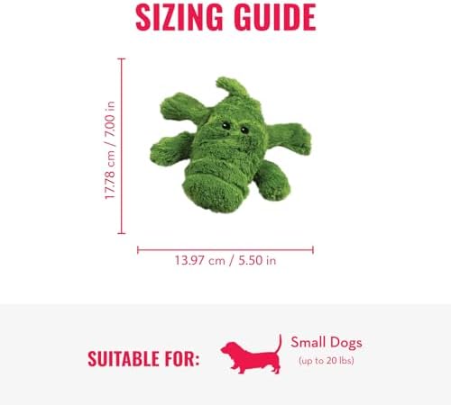 KONG Cozie Ali Alligator and SqueakAir Balls, 3 Pack, for Small Dogs