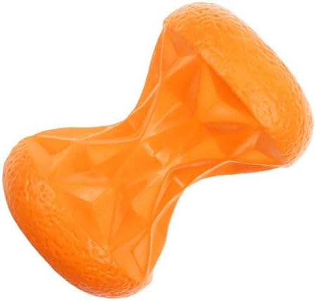 Sandglass Interactive Dog Food Dispenser Toy,chew Resistant, Dumbbell Shape,Teeth Cleaning Treat Puzzle Ball for Dogs (Orange)