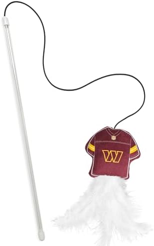 Pets First NFL Washington Commanders Team Jersey Wand with CAT NIP, Cat Toy Jersey Shaped Plush Teaser Toy for Cats & Kittens - Interactive Pet Toy for Play & Exercise