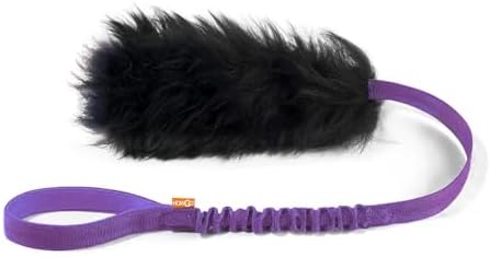HOWGO Bungee Dog Toy, 100% Sheepskin Tug Rope (Purple, Short w/o Ball)
