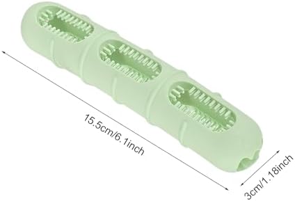 Sausage-Shaped Dog Chew Toy with Teeth Cleaning Bristles (Green)