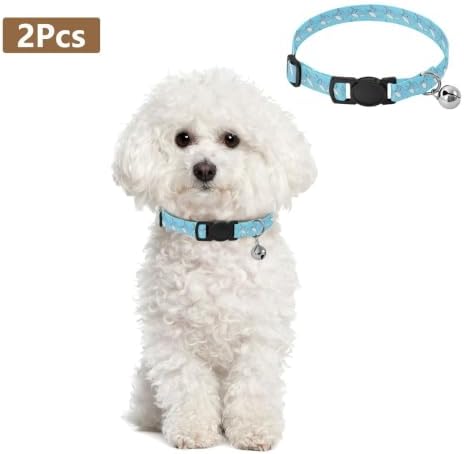Cute Whale Blue Breakaway Cat Collars with Bell 2 Pack Cat Collar Adjustable Length 10.6" to 17.1"