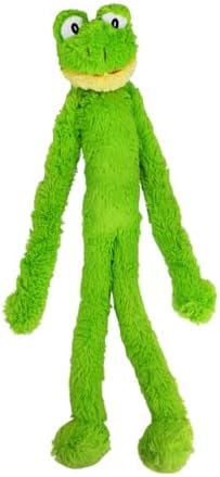 Multipet Swingin' Slevin Frog Dog Plush Toy - Squeaky Toys for All Dogs - Extra Soft Plush - Stuffed Animal for Cuddling & Playing - Cute Dog Pet Toy (27”, Green, 5 Squeakers)