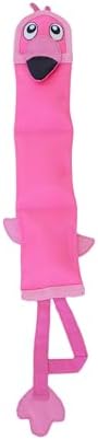 Outward Hound Fire Biterz Flamingo Plush Firehose Material Interactive Dog Toy, Large