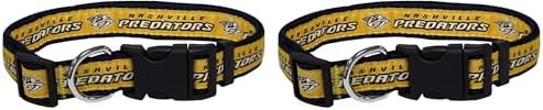 Pets First NHL Nashville Predators Collar for Dogs & Cats, Medium. - Adjustable, Cute & Stylish! The Ultimate Hockey Fan Collar! (Pack of 2)