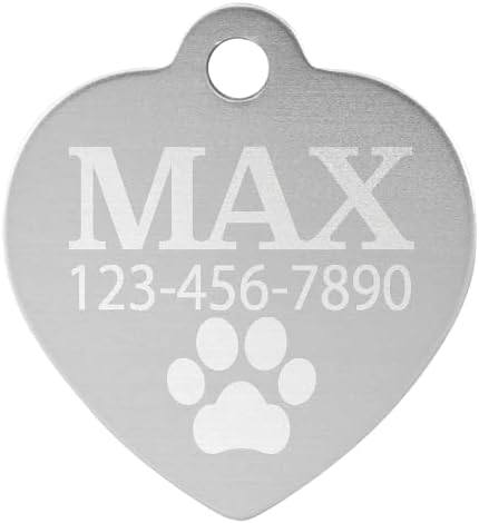 Signature Custom Laser Engraved Anodized Aluminum Pet ID Tags (Blue, Heart 1 1/4" x 1 1/4")