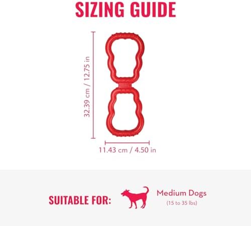 KONG Tug Toy, Natural Rubber Dog Toy for Tug of War, for Medium/Large Dogs